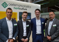 Oerlemans showing their range of horticultural films and plastics. Henri van Hemert, Tim Minnaard, Piet van den Oord and Joan Hanegraaf